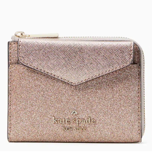 kate spade Bags New Kate Spade Glitter Rose Gold Pink Tinsel Boxed